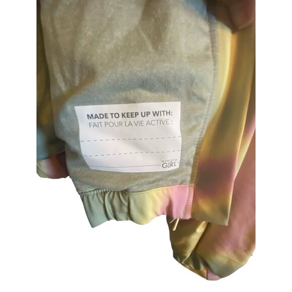 Athleta Girl Gap Collab Lily Pond Yellow Lined Bomber jacket size XXL 16, zip - Picture 9 of 16